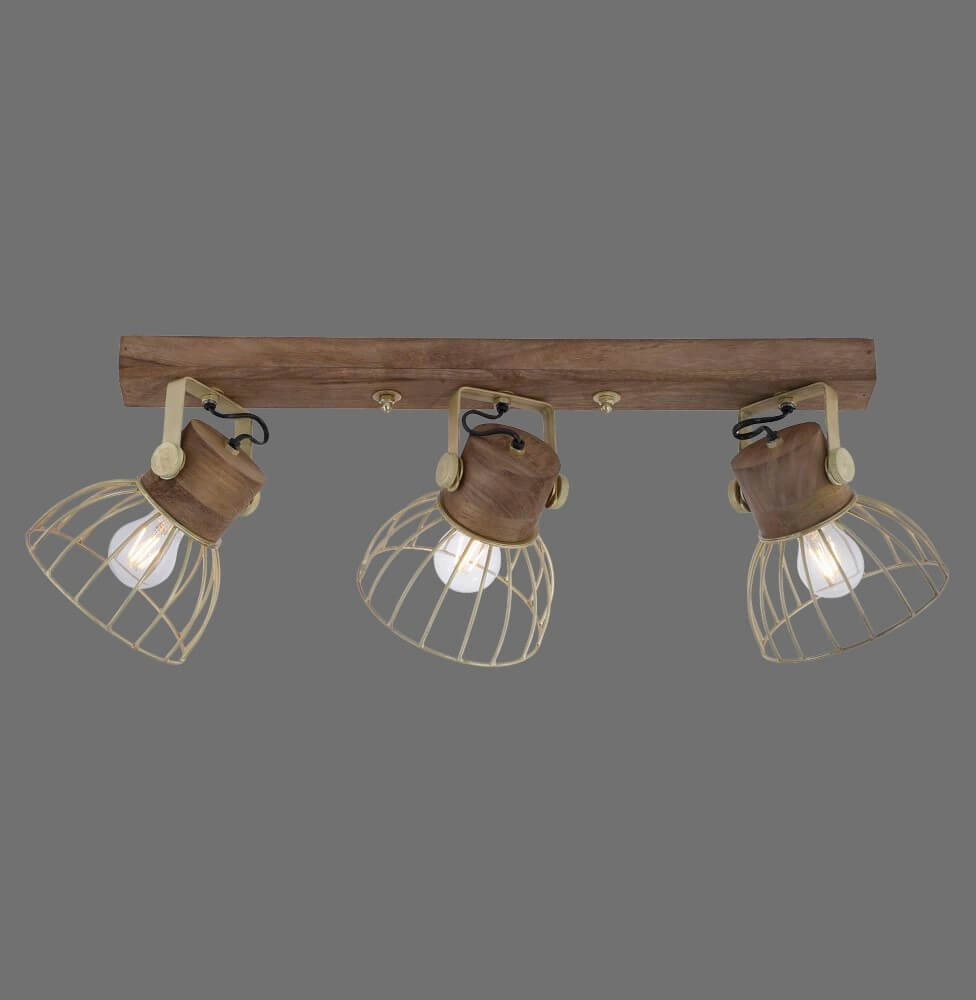 Ceiling lamp Alami Brown brass 3-lights Just Light 4043689976231