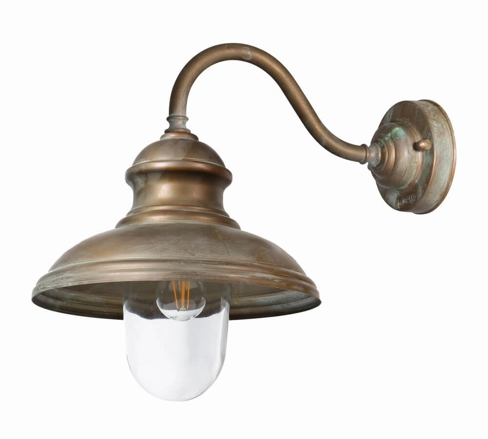 Straight outdoor lamp Little Mill aged brass