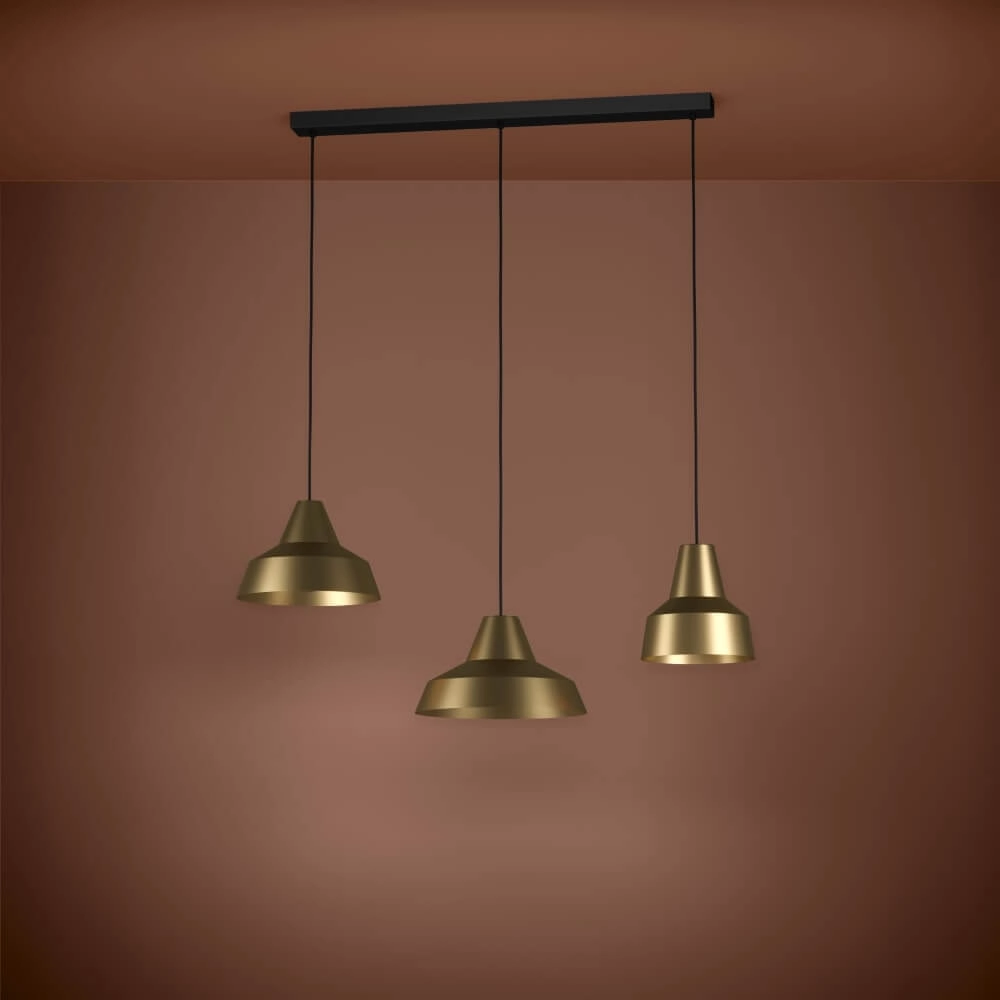 Gold hanging lamp Savarna with 3 hoods Stars of Light 9008606220878