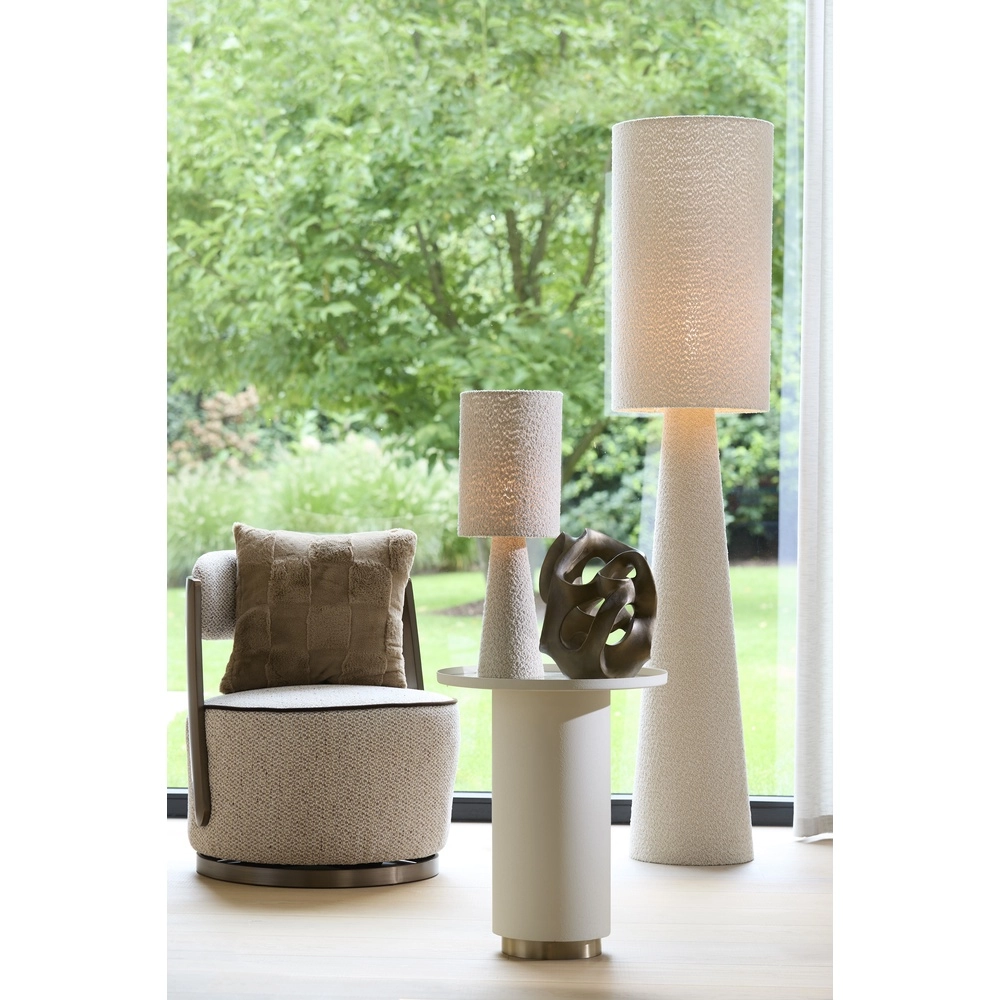 Floor lamp Micky Ø 38cm - bouclé - sand Light & Living 8717807761158