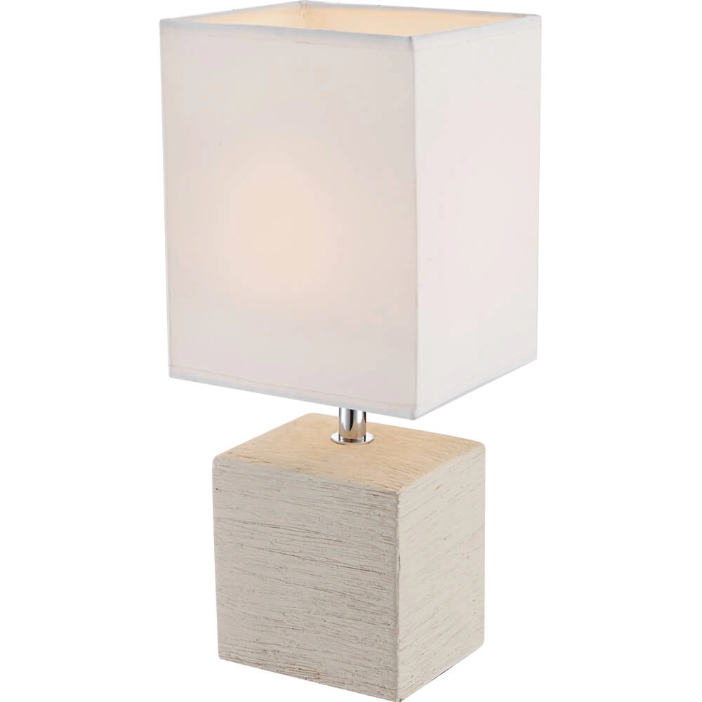 Sleek table lamp Geri cream with white hood