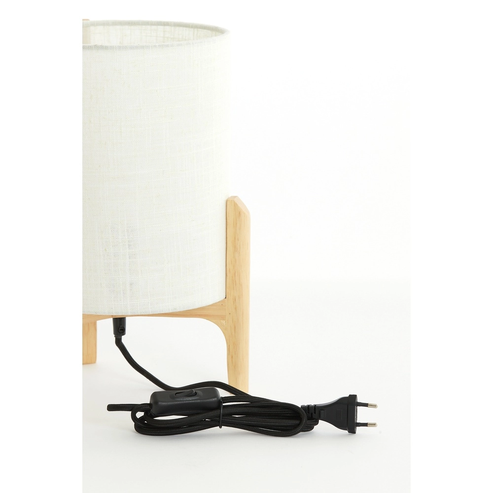 Table lamp Litto Ø 22cm - wood look with natural linen Light & Living 8717807792688