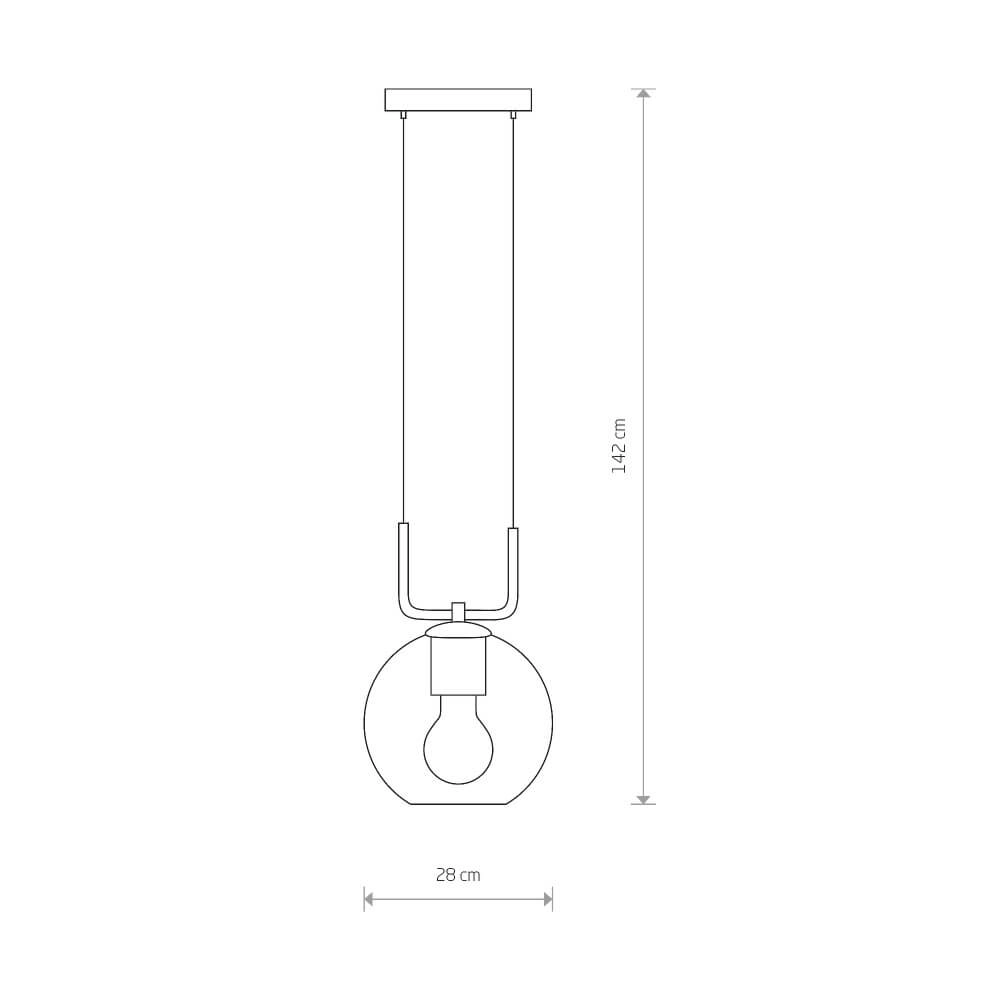 Hanging lamp Monaco with smoke glass Lyora 5903139936491