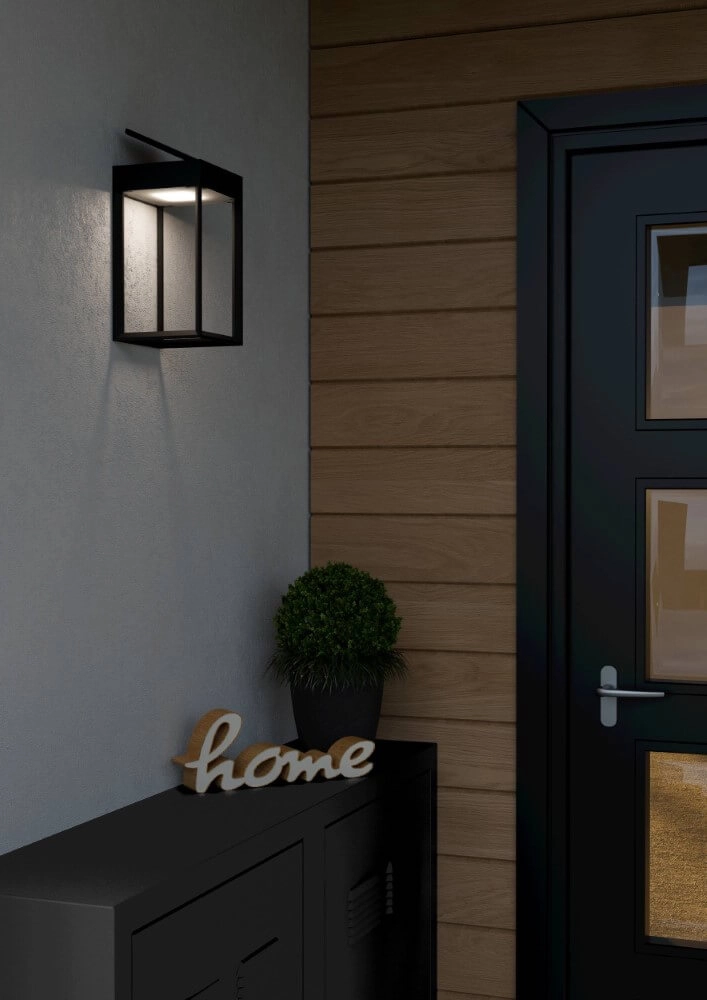 Solar wall lamp Suzzara black Eglo 9008606297917