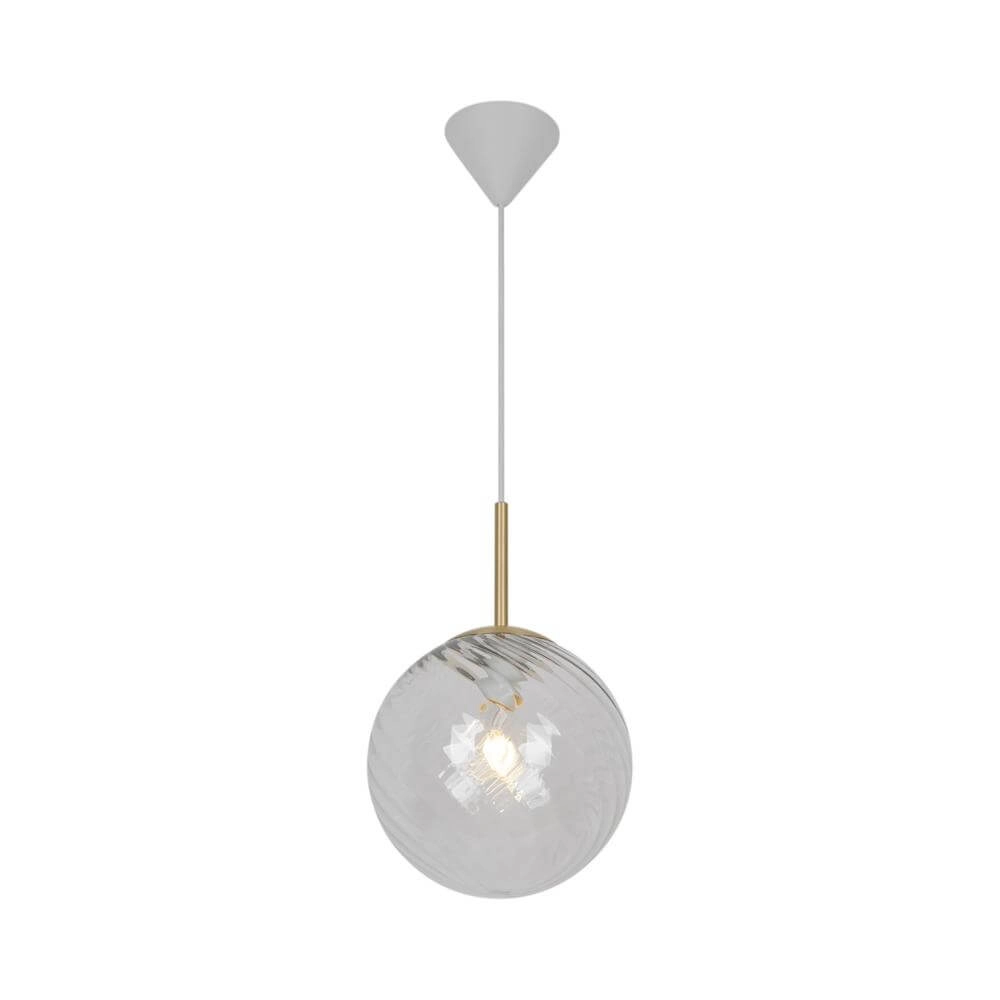 Glass pendant lamp Chisell brass Ø 25cm