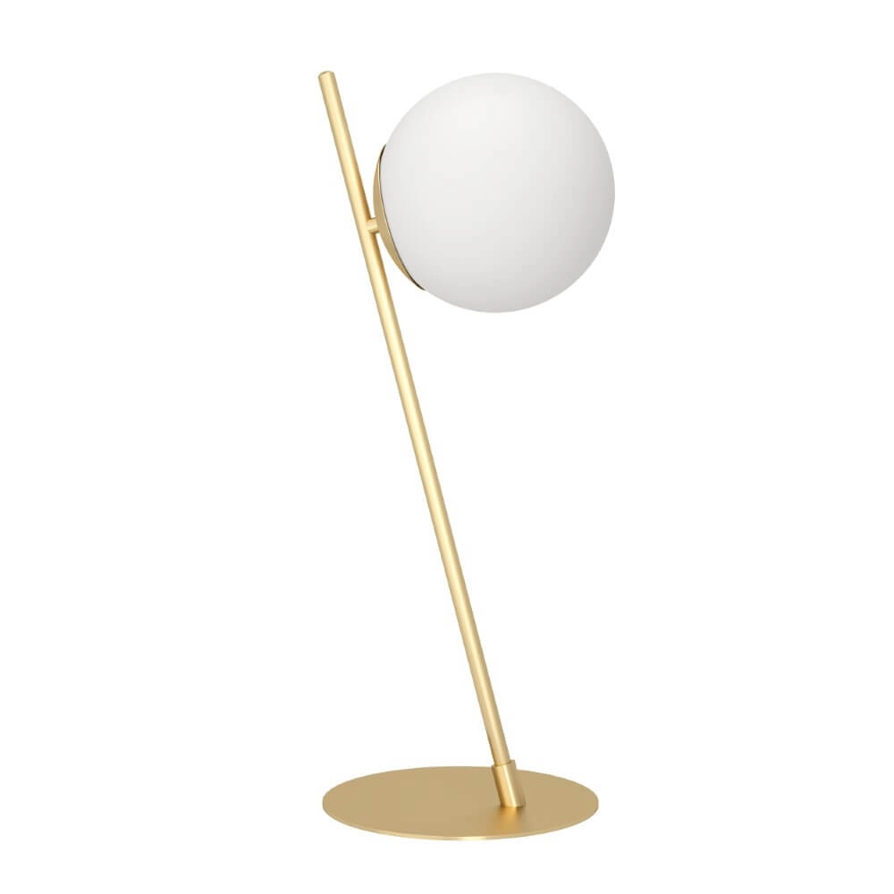 Table lamp Rondo 4 gold with white sphere