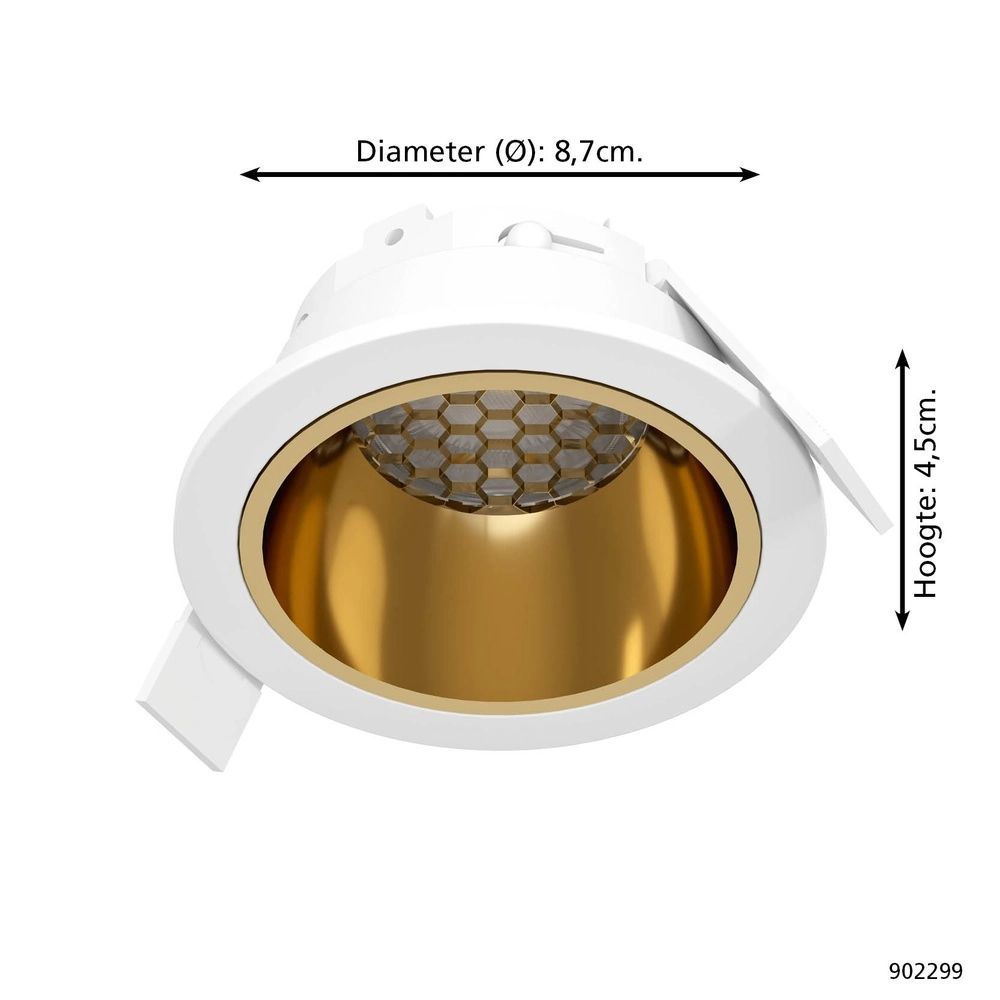 Recessed spotlight smart Yebra-Z white with gold Eglo 9008606359042
