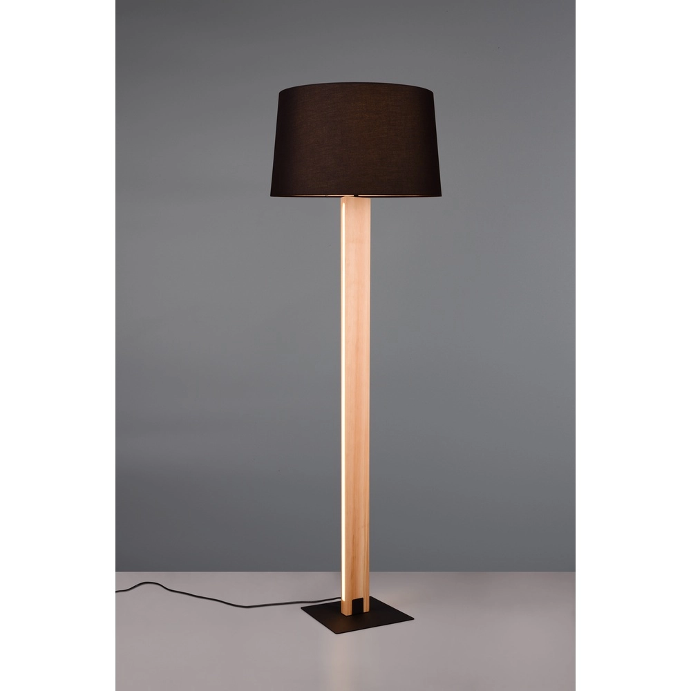 Floor lamp Rahul Design black with wood Trio 4017807600476