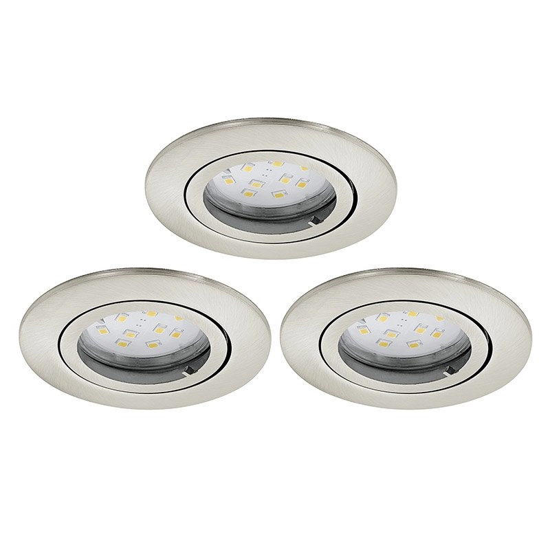 LED ceiling spot Tedo set of 3 nickel matt