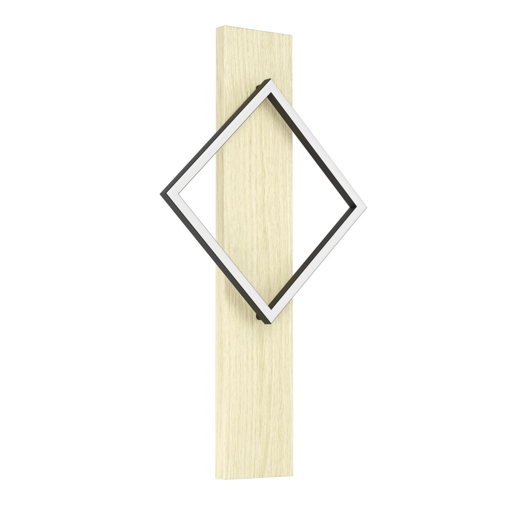 Design wall lamp Boyal black with wood