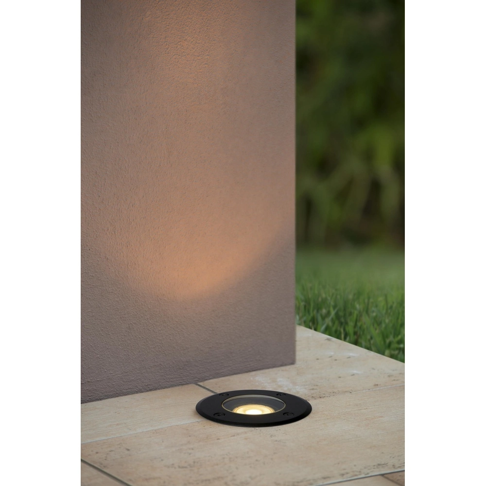 Ground spot Biltin Round Black Lucide 5411212114938