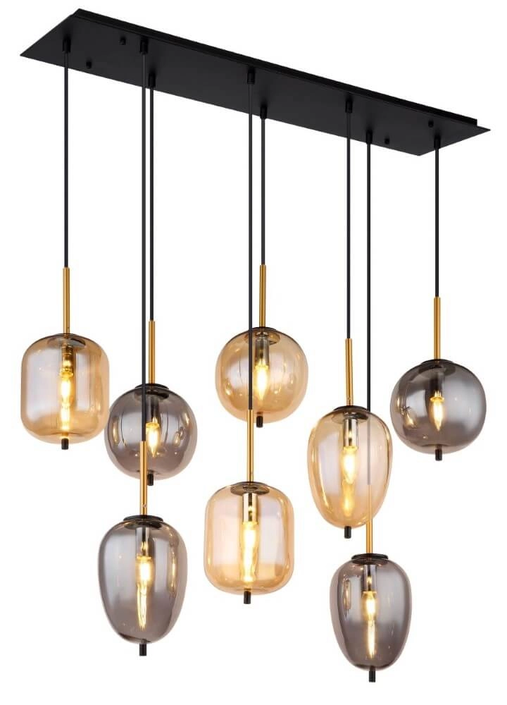8-light pendant lamp Blacky black