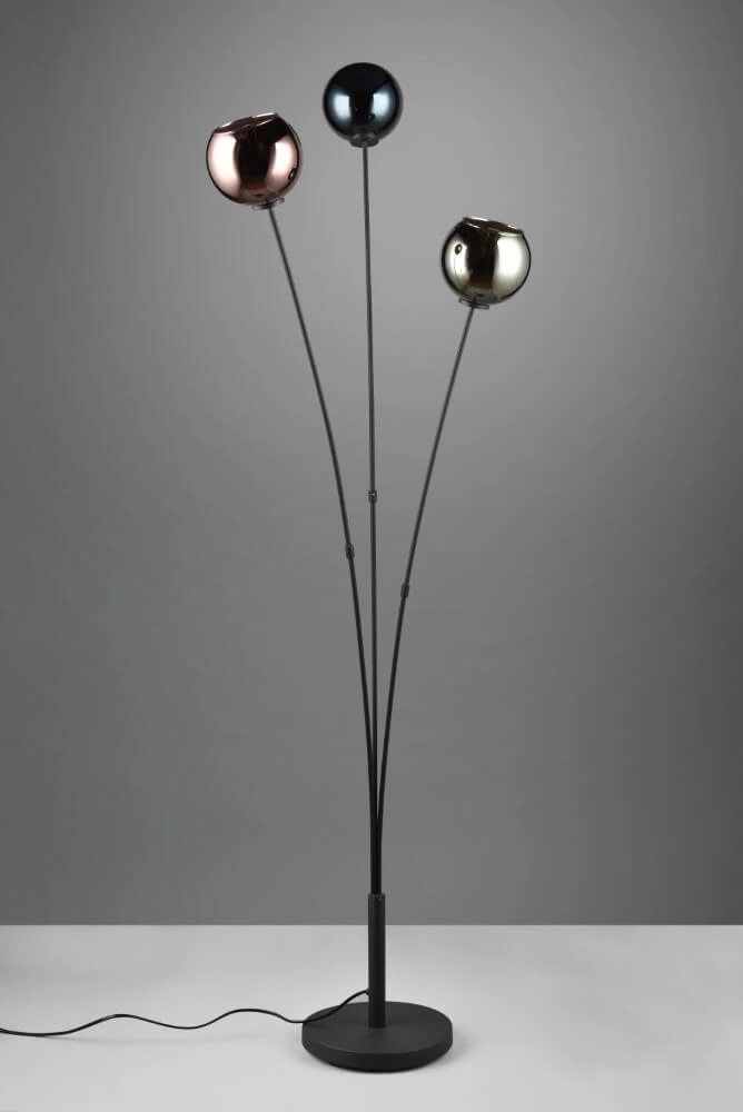 Design standing lamp Sheldon black with smoke glass Trio 4017807585261