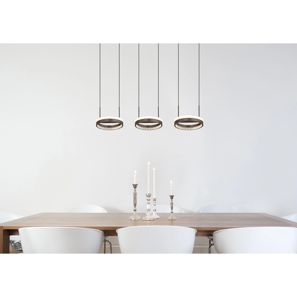 Design pendant lamp Della black 3-lights Globo 9007371462742