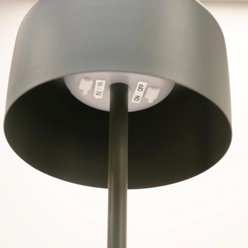 Sleek table lamp Roccanova Solar Green with USB Eglo 9008606355051