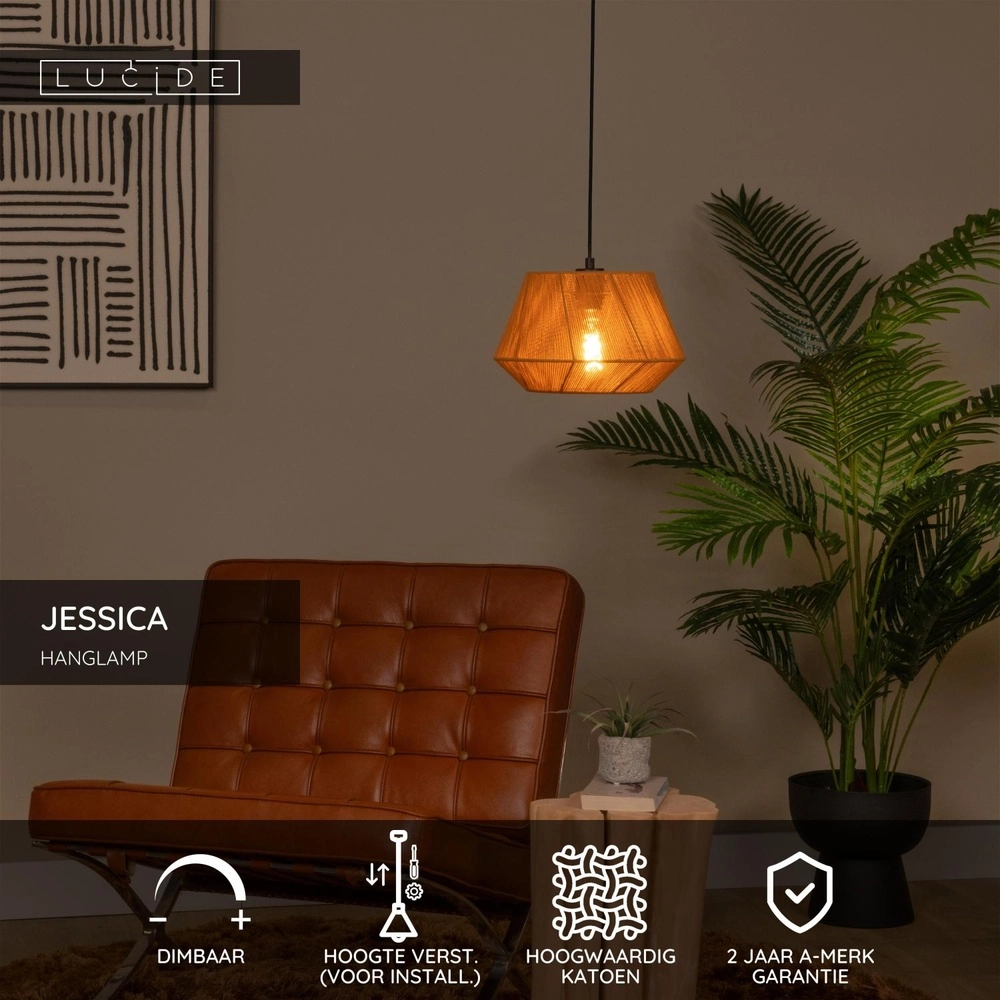 Pendant lamp Jessica Ø 30cm terracotta Lucide 5411212106315