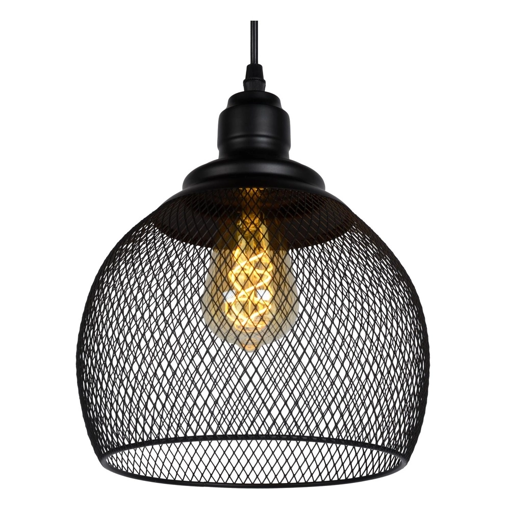 Mesh pendant lamp Mesh Ø 22cm black Lucide 5411212430380