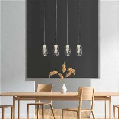 Dining room pendant lamp Cyclone Grey with clear glass Searchlight 5053423174532