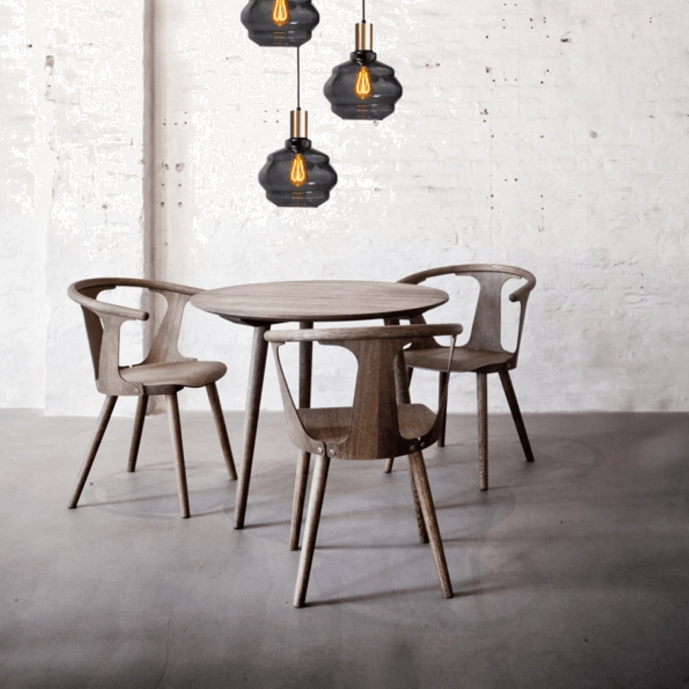 3-light loft hanging lamp - gold - Porto with Ball smoke glasses - Ø 24cm Masterlight 8718121270739