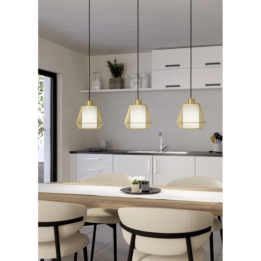 Golden pendant lamp Ciudadela Dining table - 3-lights Eglo 9008606274680