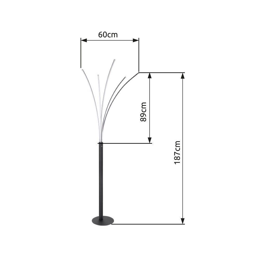 Modern floor lamp Bizzy Black Globo 9007371396467
