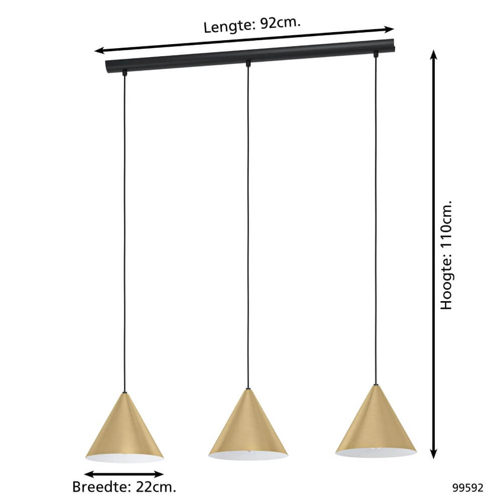 Dining table hanging lamp Narices gold Eglo 9002759995928