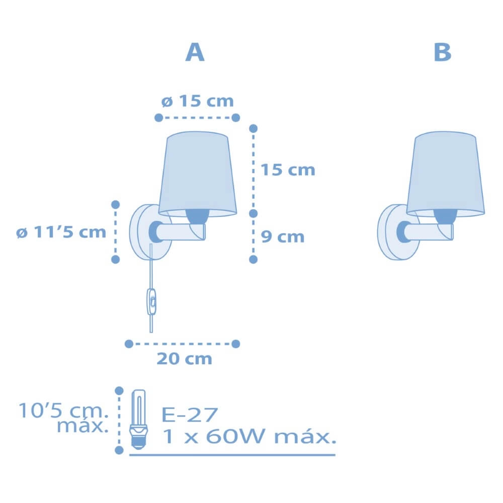 Children's room wall lamp Star Light soft blue Dalber 8420406001487