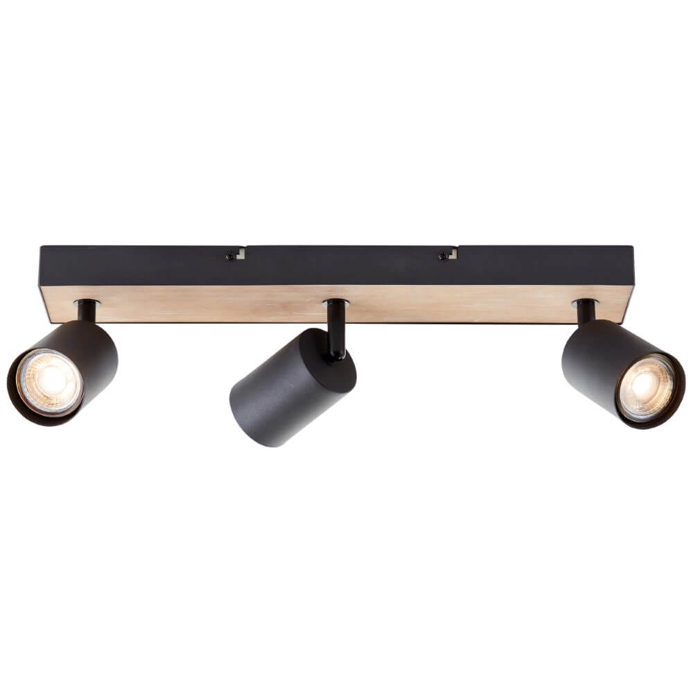 3-light lamp Jello Wood black with wood