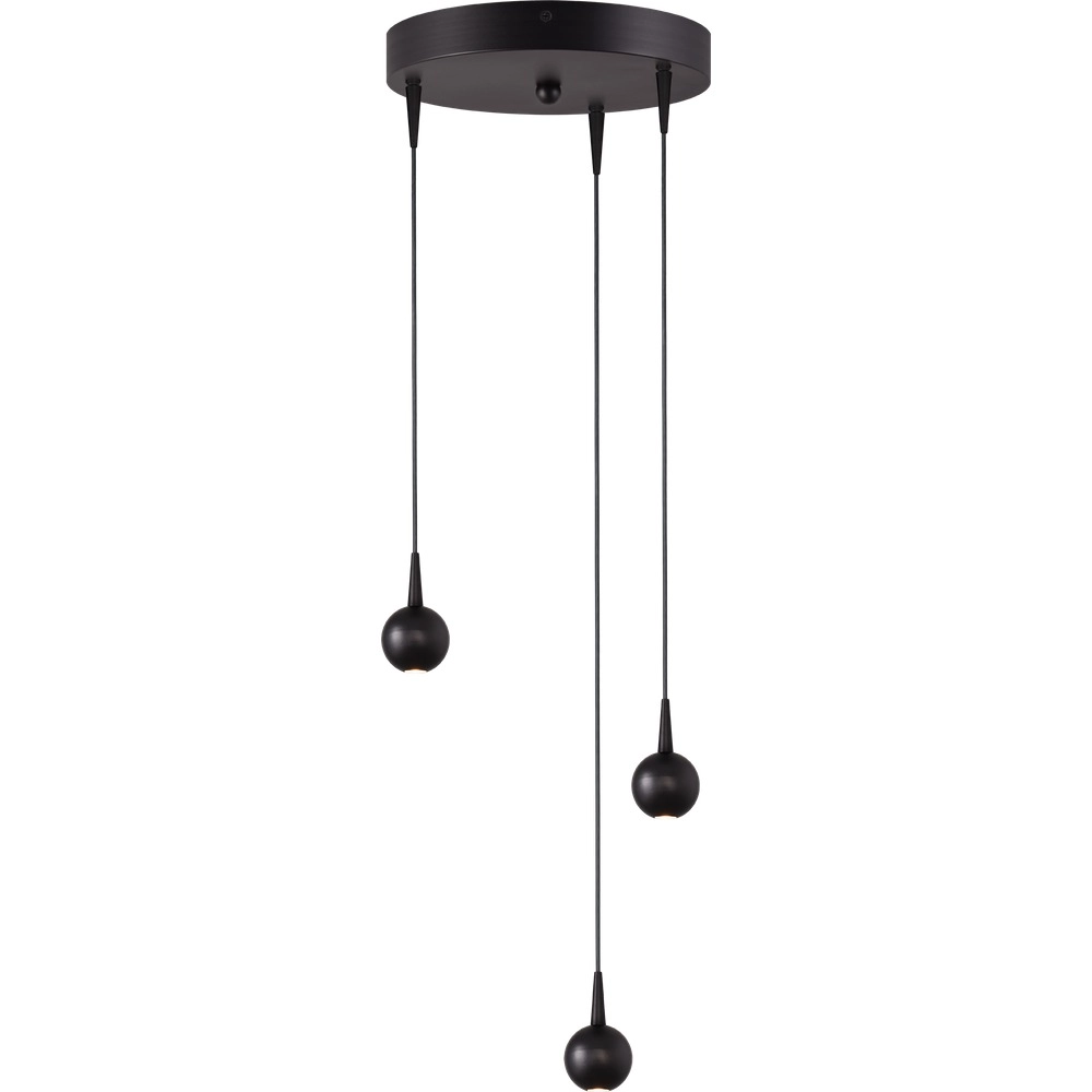 3-light pendant lamp Talana black Ø 17cm DTW