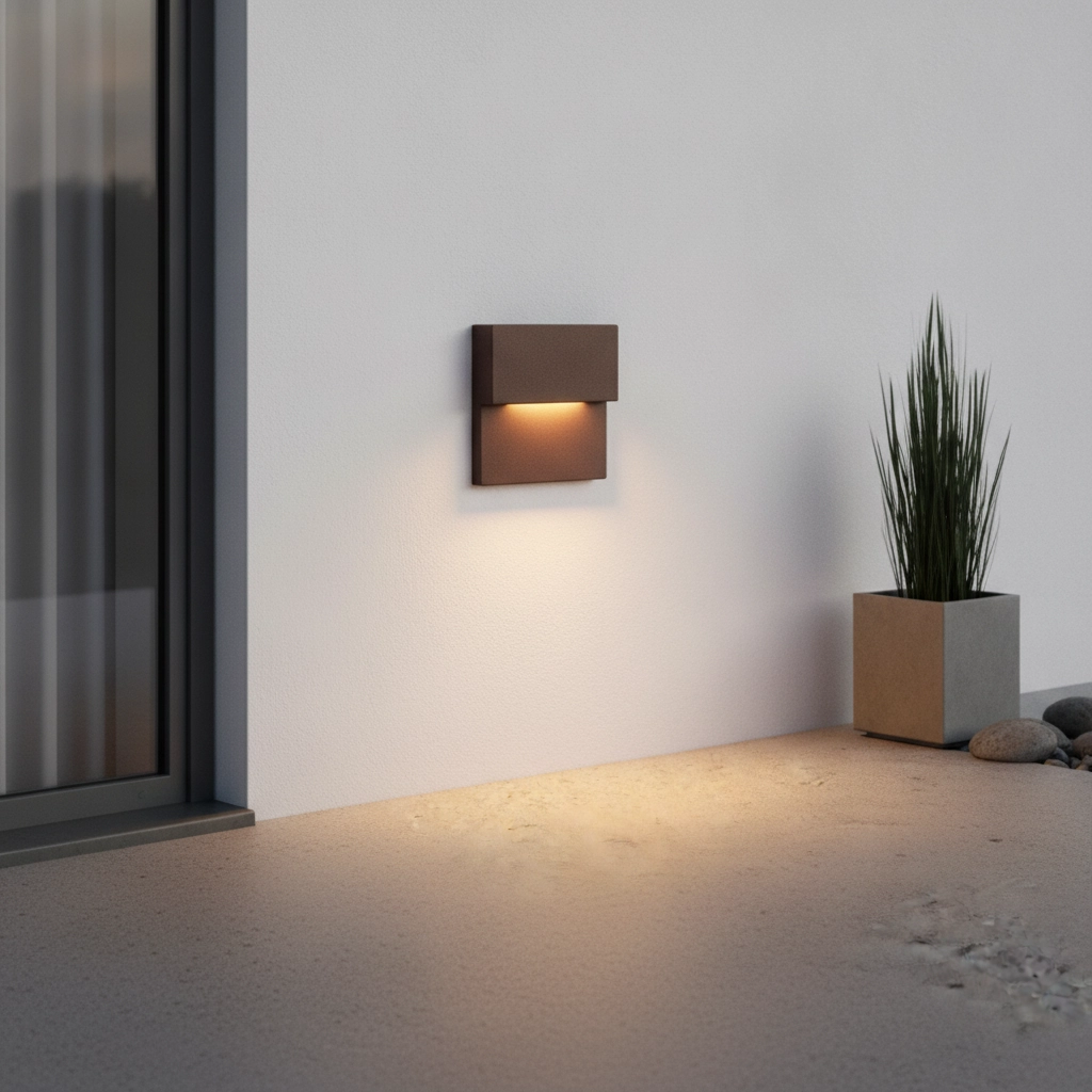 Recessed wall lamp Dan rust brown 3000K