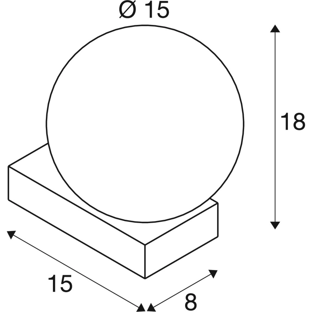 Wall lamp Sun black with white sphere SLV 4024163305334