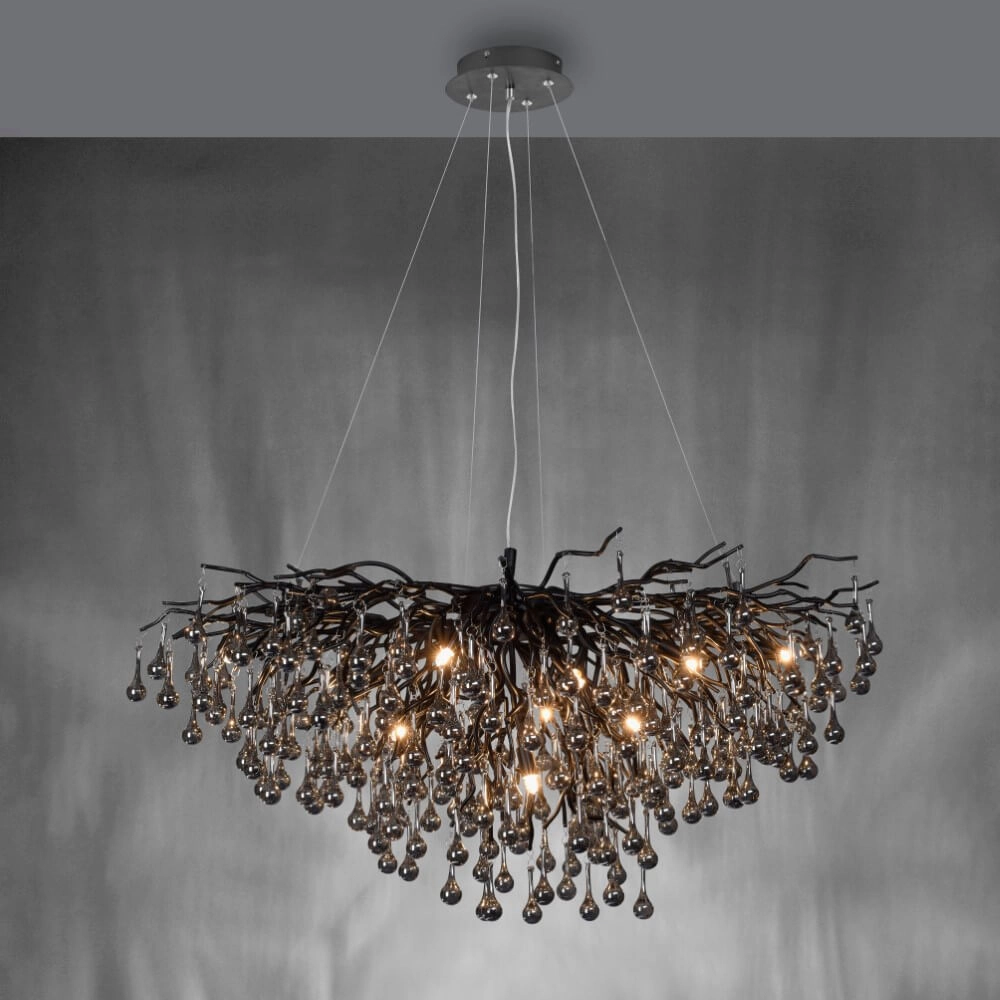 Unique chandelier Icicle black Paul Neuhaus 4012248377567