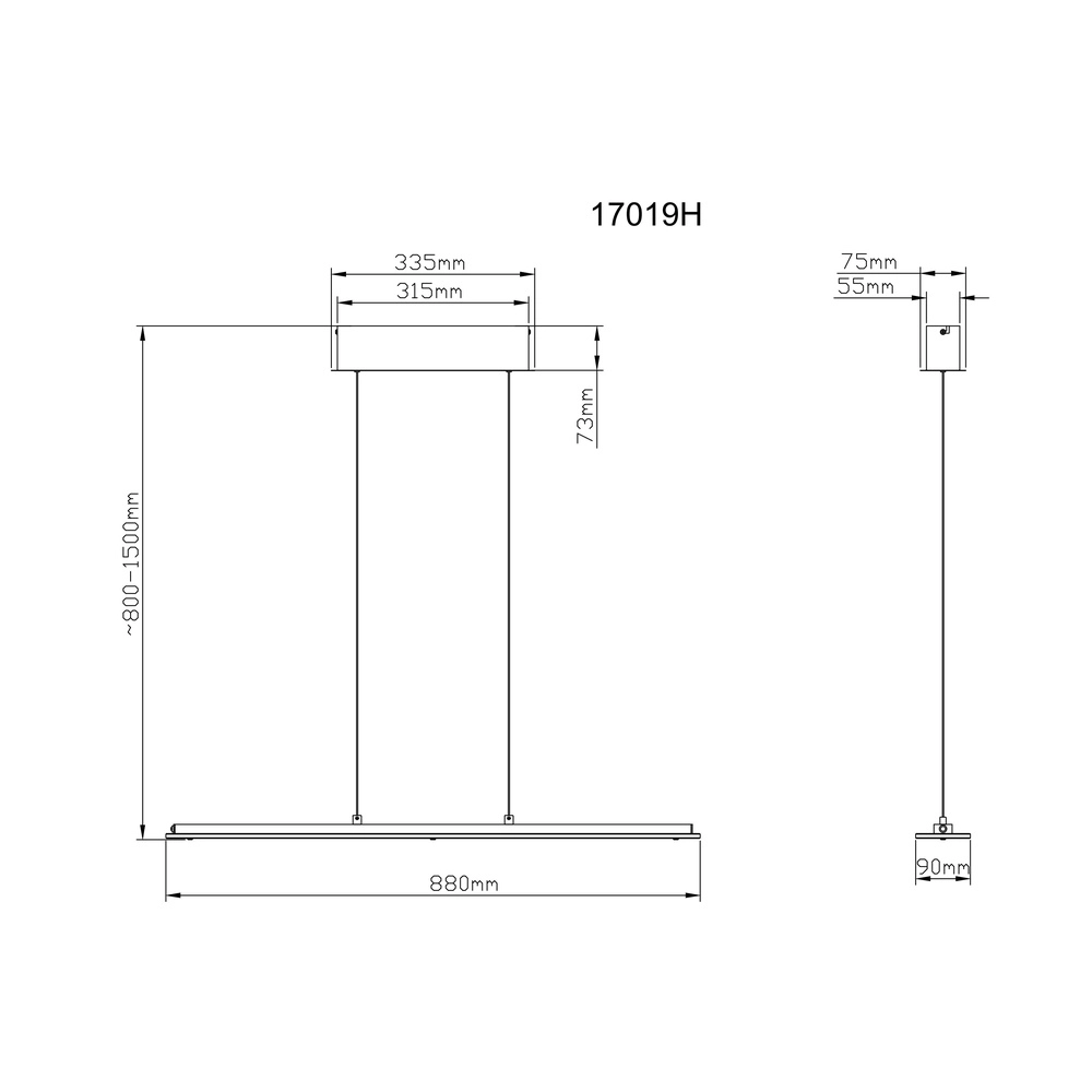 Pendant lamp Novak nickel 88cm Globo 9007371586028