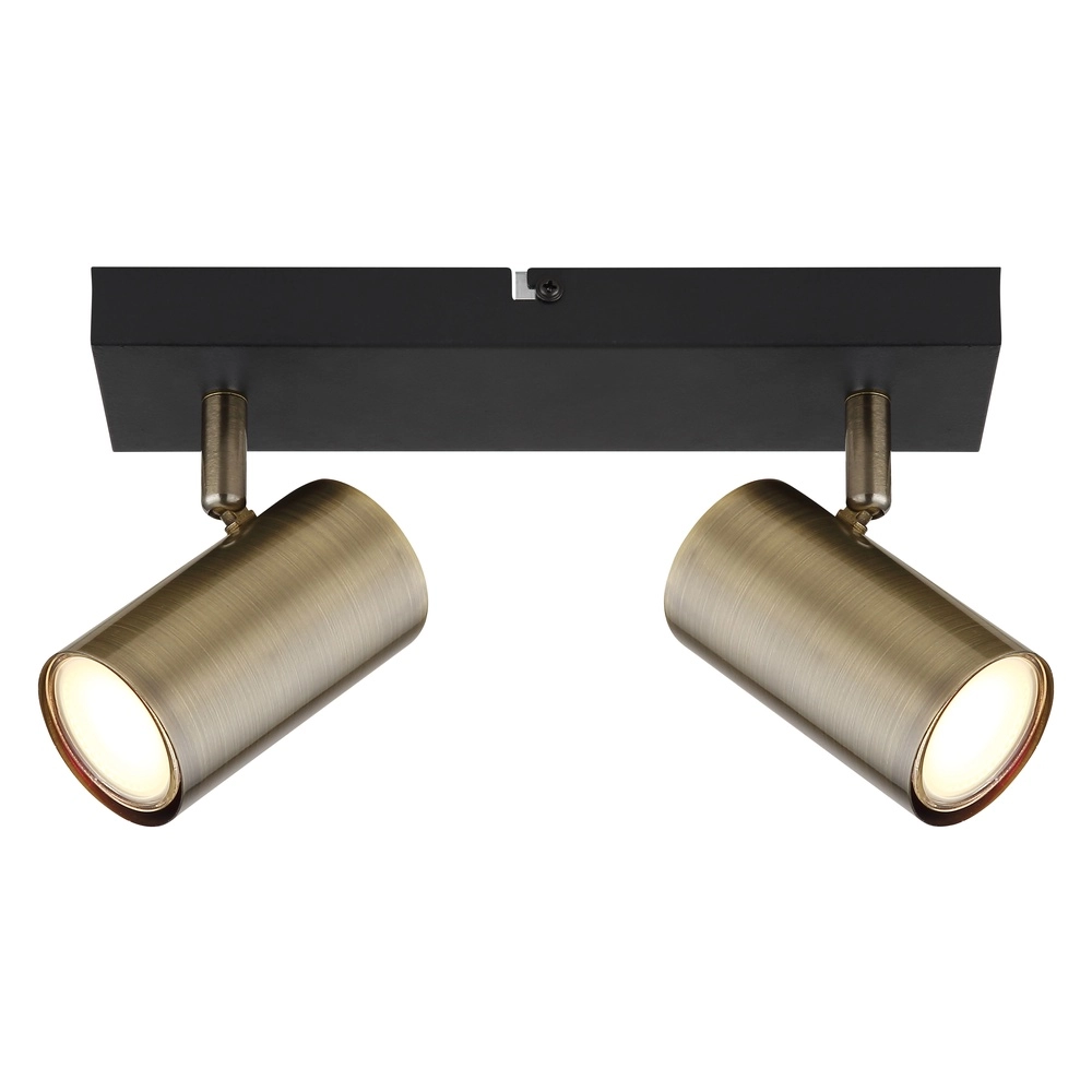 Ceiling lamp 2-lights Robby black with bronze Globo 9007371439980
