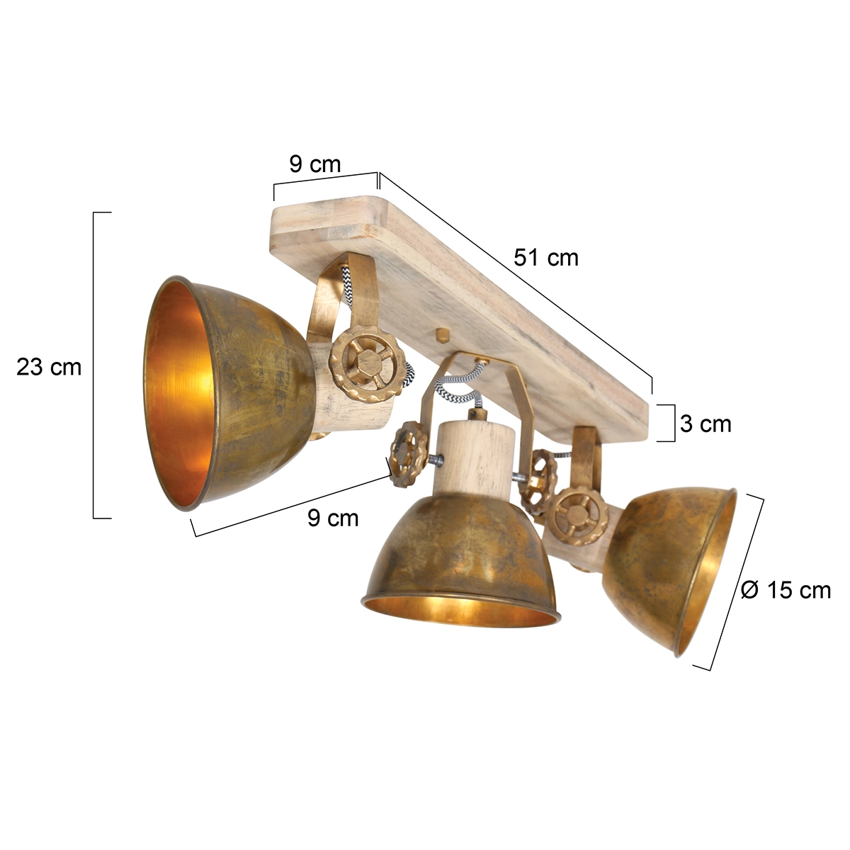 3-light surface-mounted spotlight Gearwood Steinhauer 8712746135046