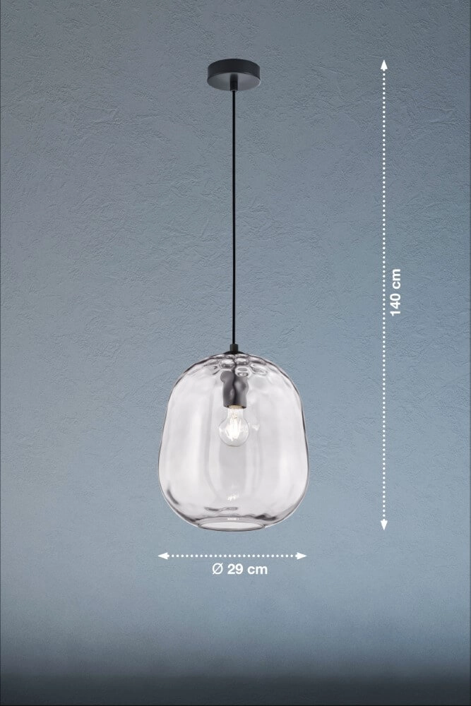 Glass hanging lamp Bretagne Ø 29cm Fischer & Honsel 4003694607568
