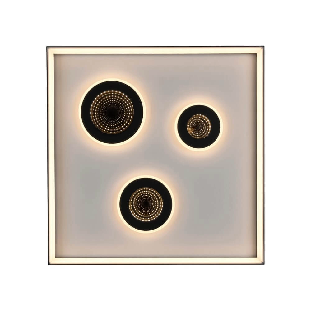 Square ceiling lamp Dune black Paul Neuhaus 4012248384916