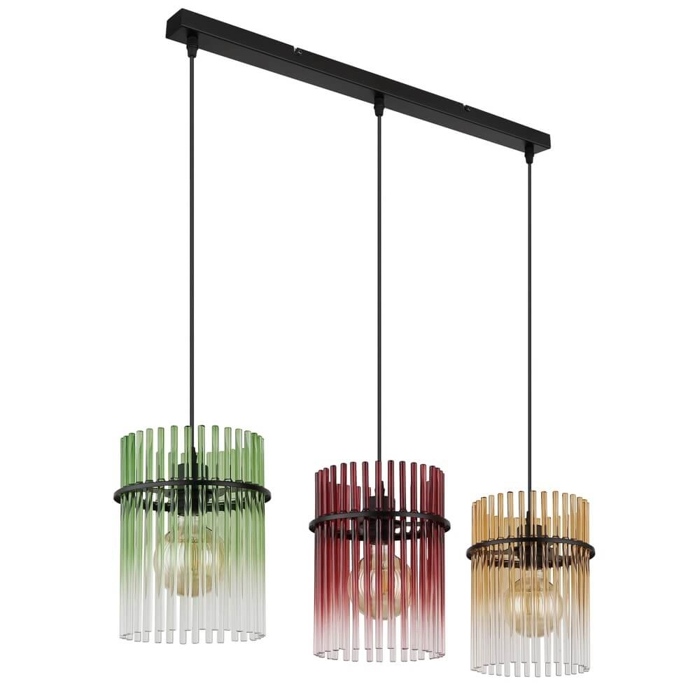 Golden pendant lamp Gorley with glass 3-light Globo 9007371452811