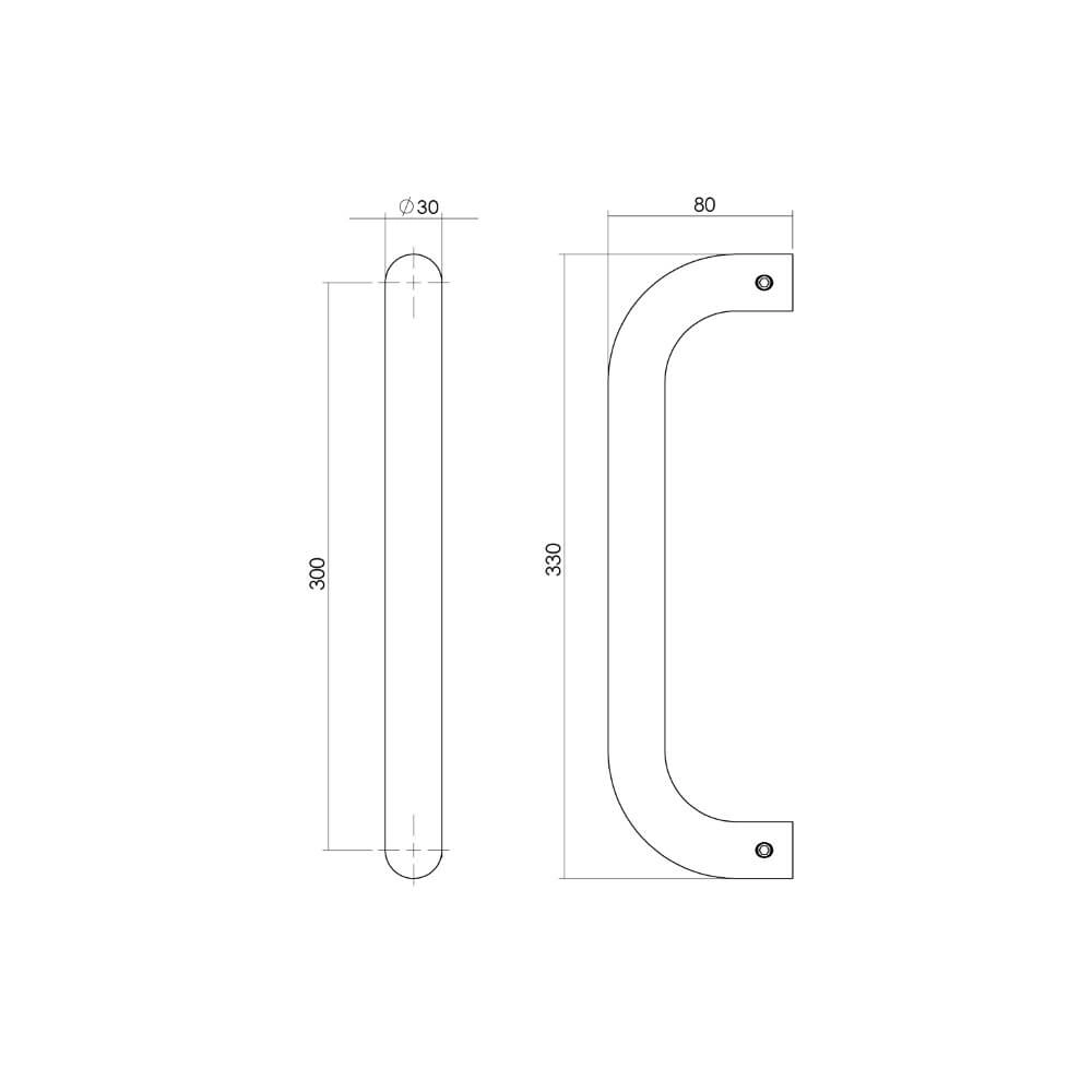Door handle U-shape Gripon 33cm stainless steel Intersteel 8714186465394