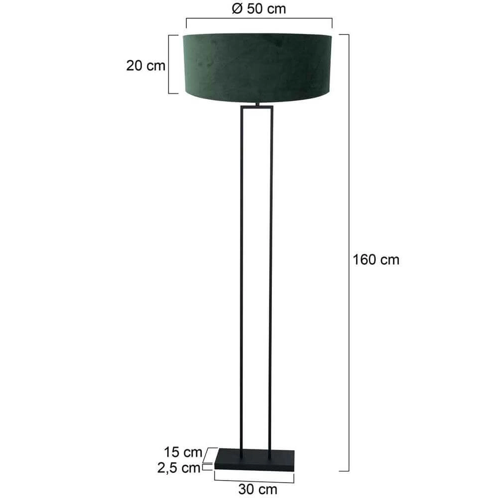 Floor lamp 160cm Stang black with green hood Steinhauer 8712746173901