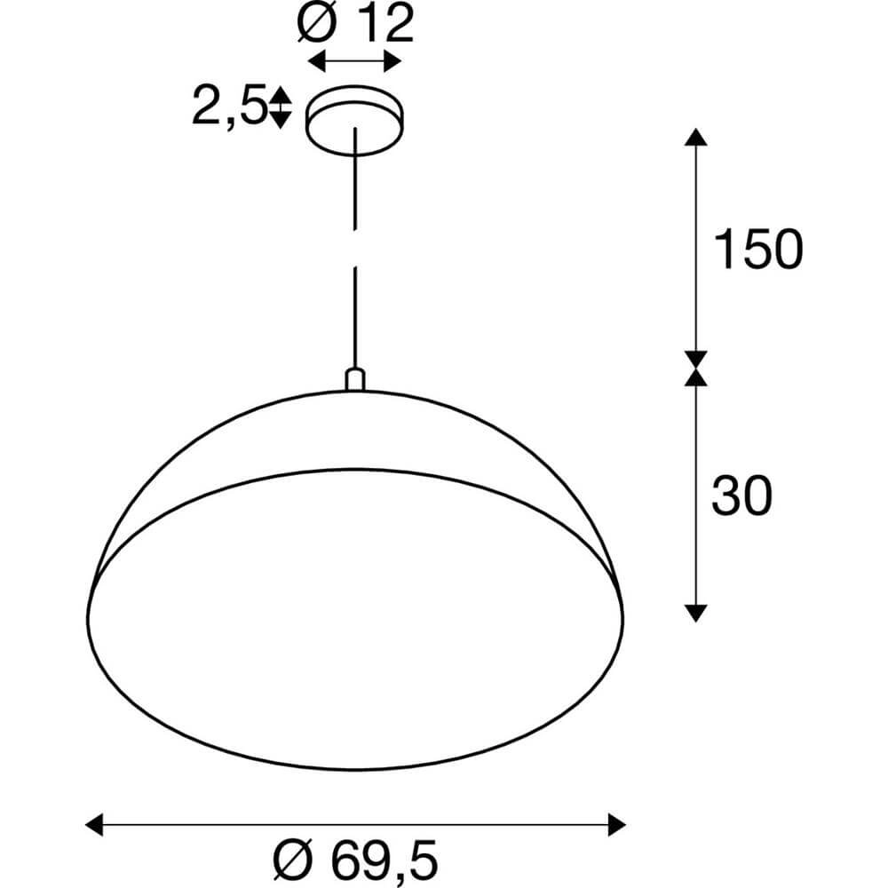 Pendant lamp Forchini 70 black with gold Ø 70cm SLV 4024163298612