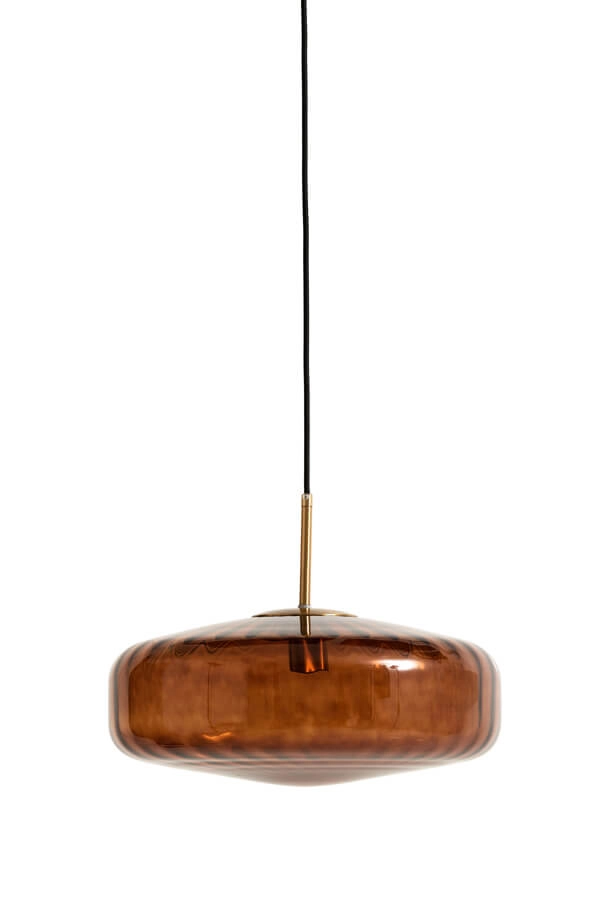 Pendant lamp Pleat gold with brown Ø 30cm Light & Living 8717807687786