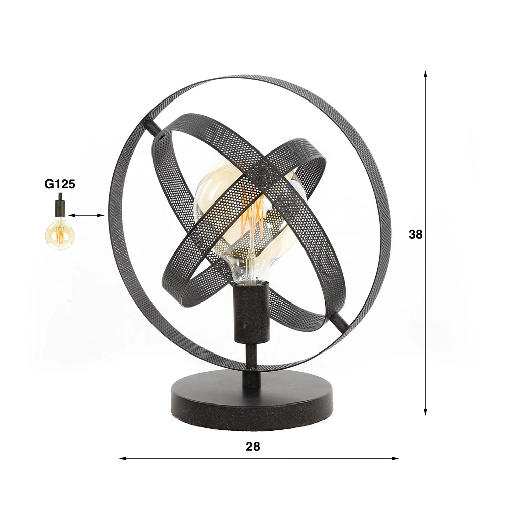 Black Sphere Table Lamp Cosmos Ø 28cm Lyora 8716803513396
