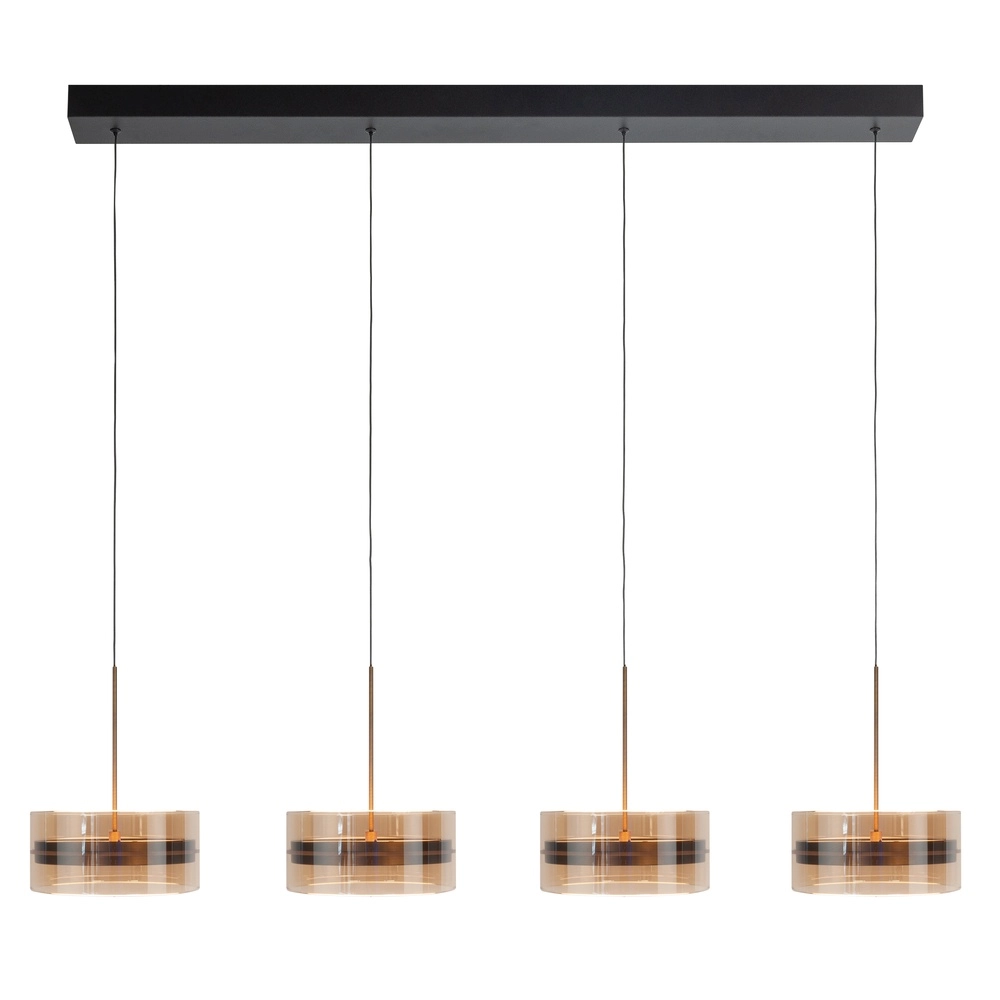 Pendant lamp Enzo 4-light straight