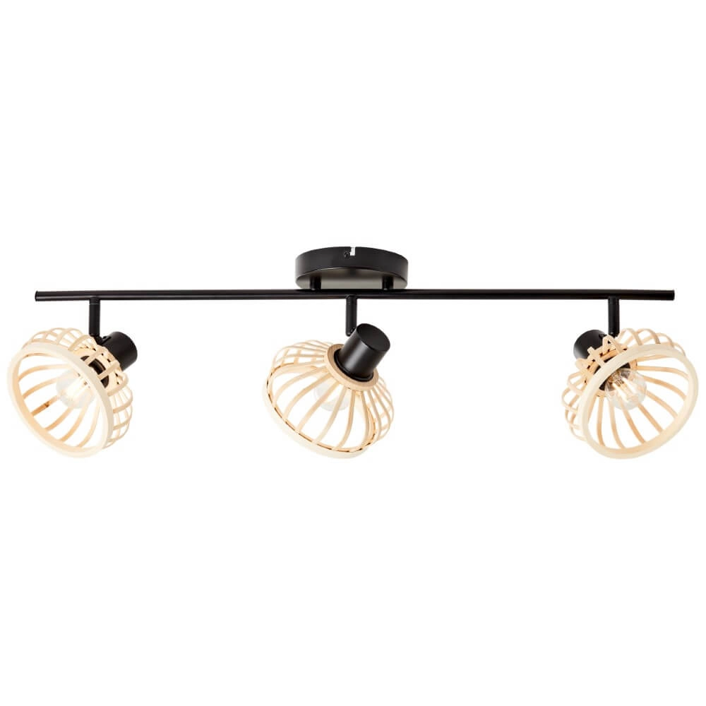 Wooden ceiling lamp Norah 3-light
