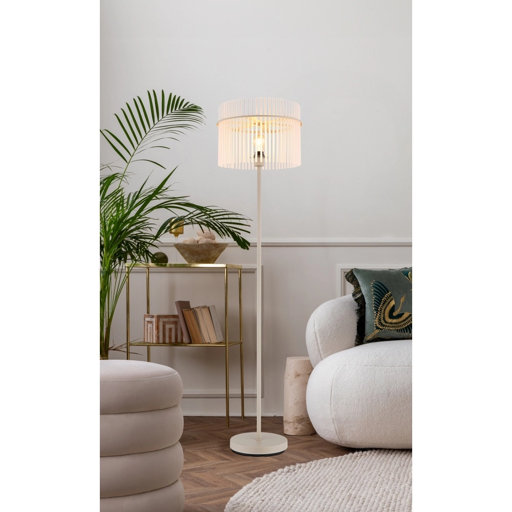 Floor lamp Gorley sand brown with glass Ø 38cm Globo 9007371575701