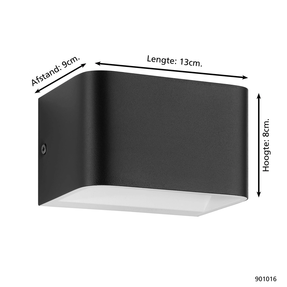 Led wall lamp Sania 4 13cm - black Eglo 9008606289851