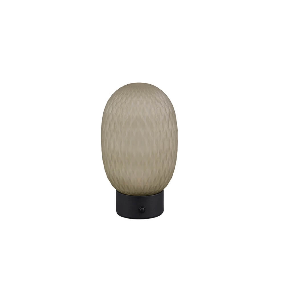 Table lamp Facette Black with green glass Trio 4017807643565