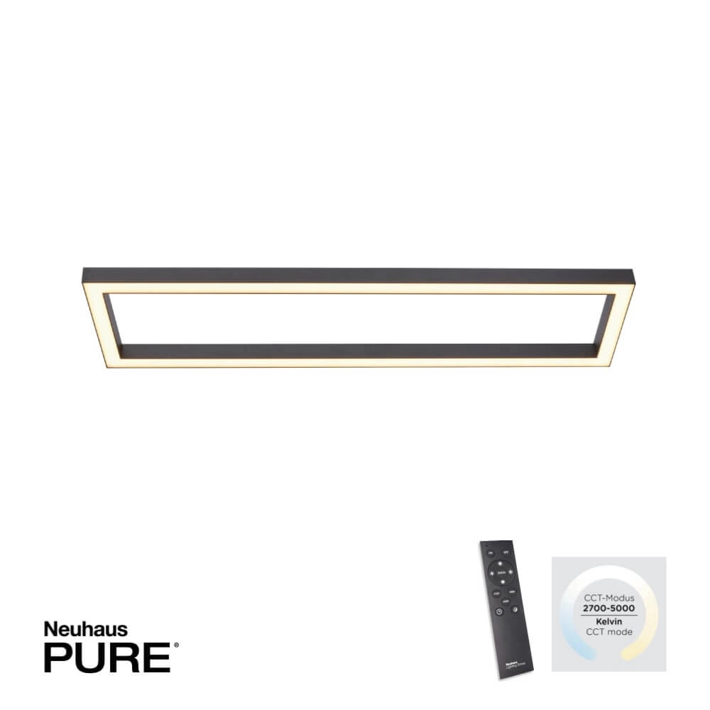 Rectangular ceiling lamp Pure Lines Square anthracite Paul Neuhaus 4012248357941