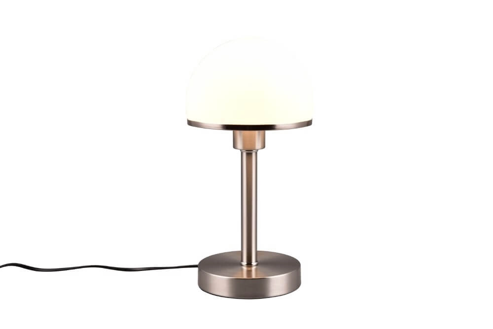 Table lamp Joost Ii nickel with white glass